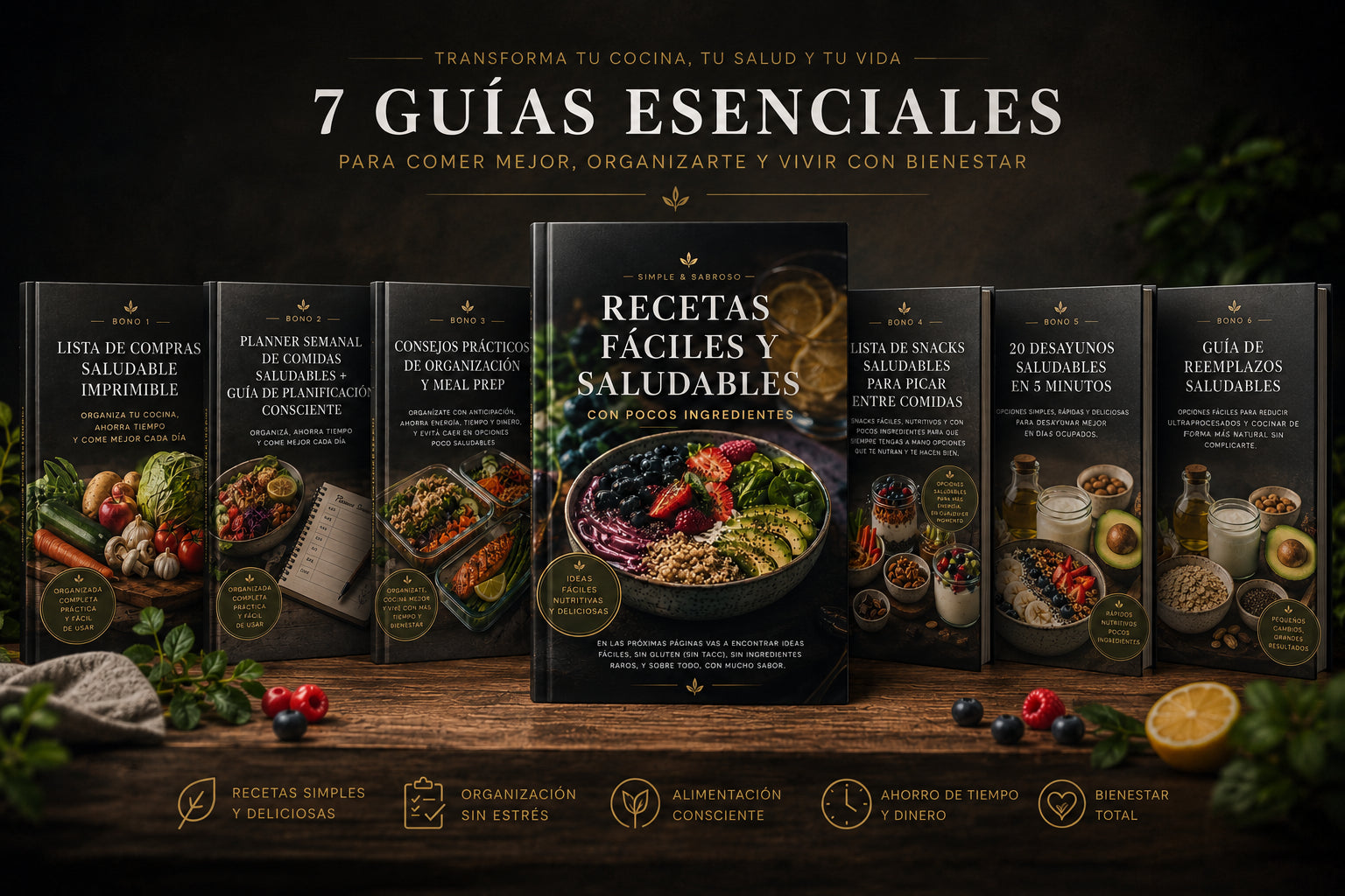 🎁 Recetas simples & saludables + 6 bonos exclusivos